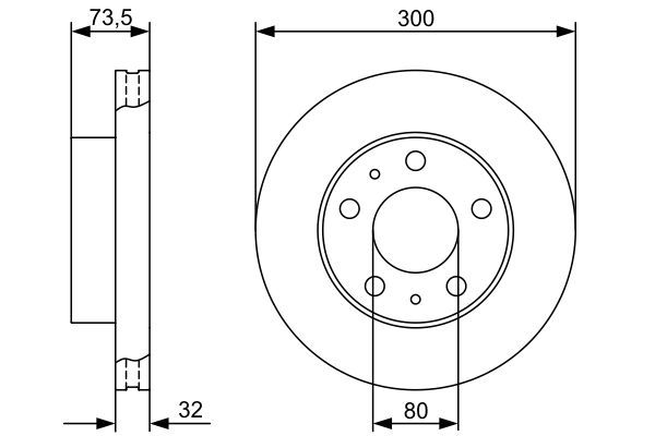 BOSCH 0986479315 Brake Disc Front Fits Citroën Relay Fiat Ducato Peugeot Boxer