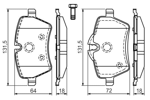 BOSCH 0986494168 Brake Pad Set For Disc Brake Front Fits Mini Mini Clubman