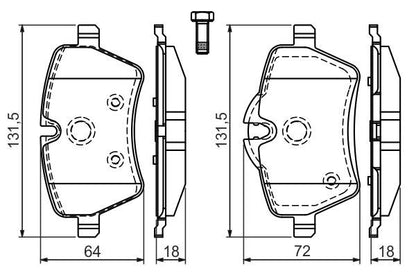 BOSCH 0986494168 Brake Pad Set For Disc Brake Front Fits Mini Mini Clubman