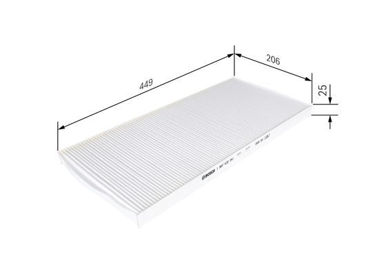 BOSCH 1987432541 Cabin Air Filter 449mm Length Particulate Fits IVECO RENAULT