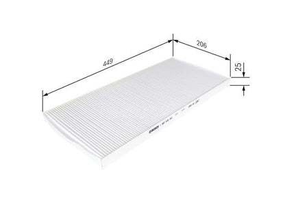 BOSCH 1987432541 Cabin Air Filter 449mm Length Particulate Fits IVECO RENAULT