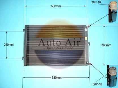 AUTO AIR 16-2014 Air Conditioning Condenser Air Con 4-Point Mount Replacement