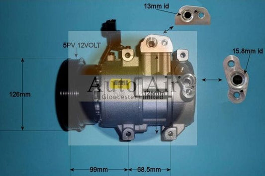 AUTO AIR 14-0412 Air Compressor A/C Air Con Air Conditioning Fits Hyundai i20