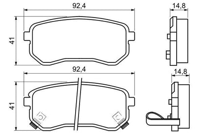 BOSCH 0986494145 Brake Pad Set For Disc Brake Rear Fits Hyundai i10 Kia Picanto