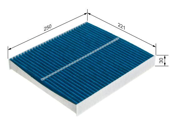 BOSCH 0986628566 Cabin Air Filter 250mm Activated Carbon Fits Audi Seat Skoda VW