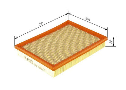 BOSCH 1457433338 Air Filter 255mm Length Insert Fits Chrysler PT Cruiser
