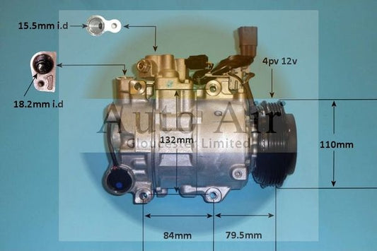 AUTO AIR 14-1058 Air Compressor A/C Air Con Air Conditioning Fits Toyota iQ