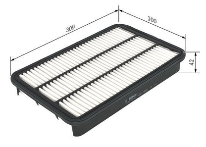 BOSCH 1987429162 Air Filter 309mm Length Insert Fits Isuzu Mazda Opel Vauxhall