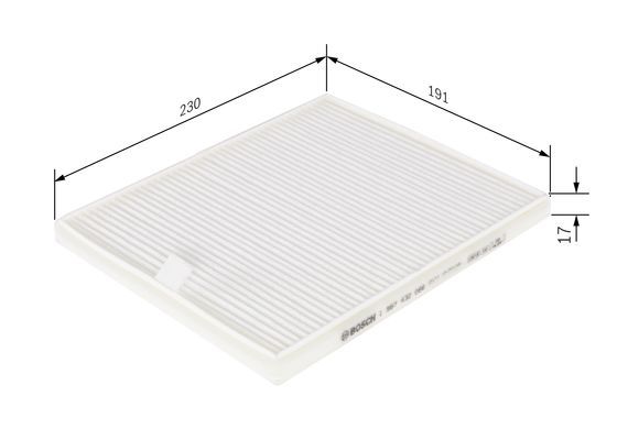 BOSCH 1987432066 Cabin Air Filter 240mm Fits Opel Subaru Suzuki Vauxhall