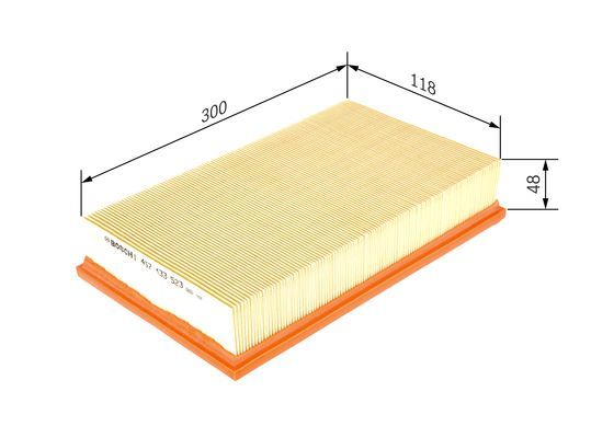 BOSCH 1457433523 Air Filter 315.5mm Length Insert Fits Mercedes-Benz E-Class