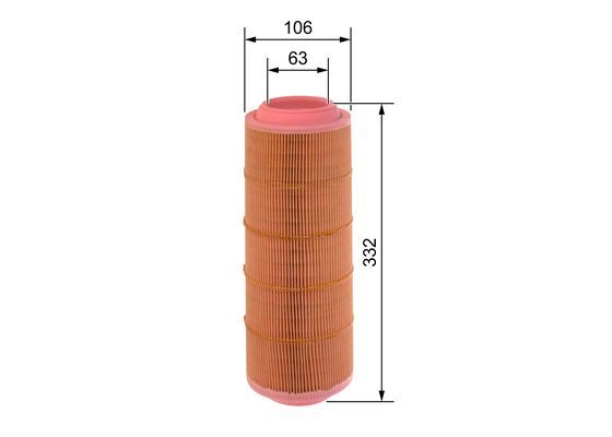 BOSCH 1457433069 Air Filter 106mm Outer Ø Insert For Mercedes-Benz A-Class Vaneo