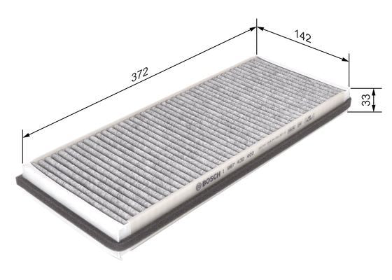 BOSCH 1987432400 Cabin Air Filter 382mm Activated Carbon Fits Renault Espace