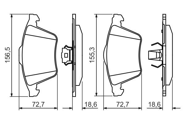 BOSCH 0986494492 Brake Pad Set For Disc Brake Front For Opel Saab Vauxhall Volvo
