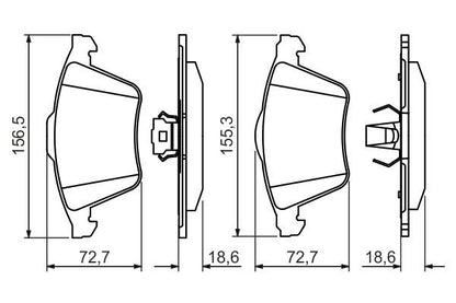 BOSCH 0986494492 Brake Pad Set For Disc Brake Front For Opel Saab Vauxhall Volvo