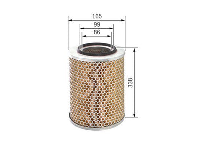 BOSCH 1457429944 Air Filter 165mm Outer Ø Insert 238mm Height Fits Nissan VW
