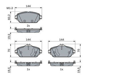 BOSCH 0986494782 Disc Brake Pad Set Front Fits Mercedes C-Class CLA GLA-Class