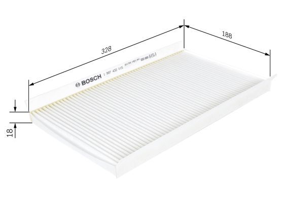 BOSCH 1987432015 Cabin Air Filter 328mm Length Particulate Fits Opel Vauxhall