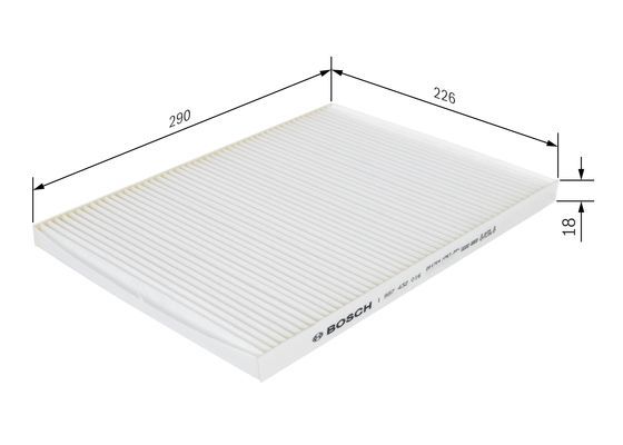 BOSCH 1987432016 Cabin Filter 290mm 17mm Height Fits Opel Omega Vauxhall Omega