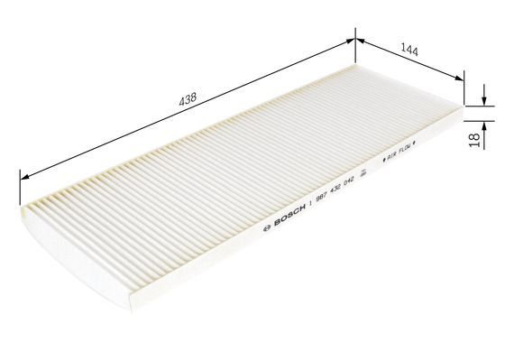 BOSCH 1987432042 Cabin Air Filter Fits Citroën Relay Fiat Ducato Peugeot Boxer