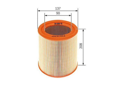 BOSCH 1457433234 Air Filter 137mm Outer Ø Insert Fits Citroën Peugeot Rover