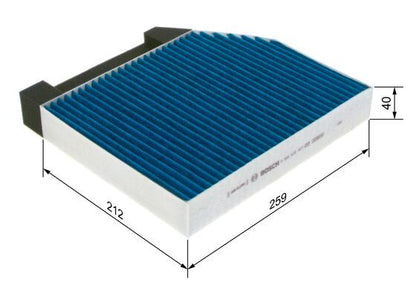 BOSCH 0986628567 Cabin Air Filter Interior 247mm 40mm Height Fits Mercedes-Benz