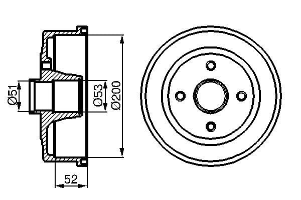 BOSCH 0986477135 Brake Drum Rear Fits Tigra Vauxhall Corsa Corsavan Tigra