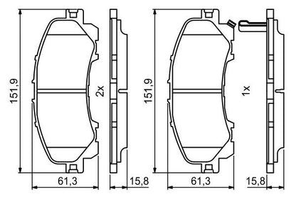 BOSCH 0986494821 Brake Pad Set Front Low-Metallic Fits Infiniti Nissan Renault