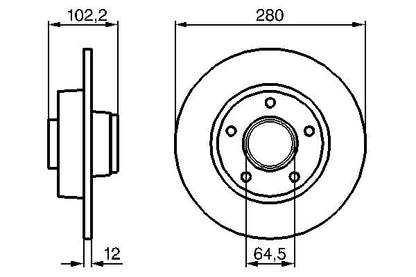 BOSCH 0986479144 Brake Disc Rear Fits Nissan Primastar Renault Trafic II