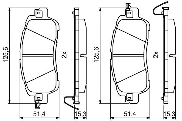 BOSCH 0986494832 Disc Brake Pad Set Front Low-Metallic Fits Mazda Mazda2