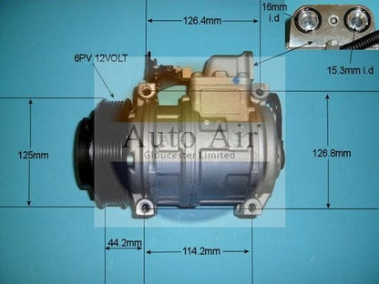 AUTO AIR 14-6254 Air Conditioning Compressor Fits Mercedes-Benz 124 E-Class SL