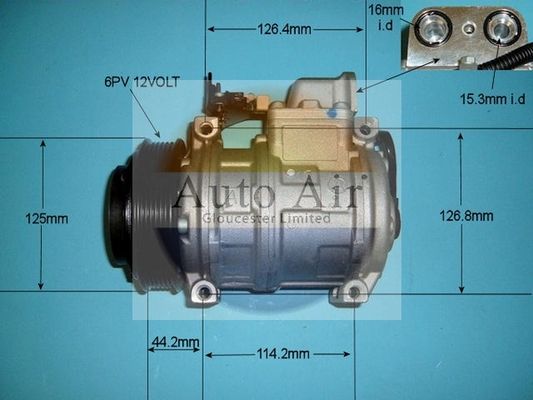 AUTO AIR 14-6254 Air Conditioning Compressor Fits Mercedes-Benz 124 E-Class SL