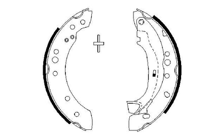 BOSCH 0986487664 Brake Shoe Set Rear Fits C2 Enterprise C3 Peugeot 1007