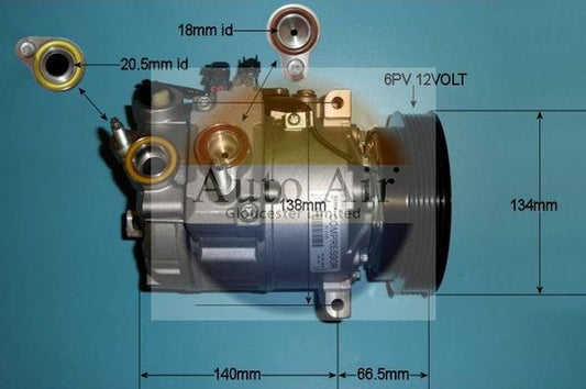AUTO AIR 14-9690 Air Conditioning Compressor A/C Air Con Replacement Fits Volvo