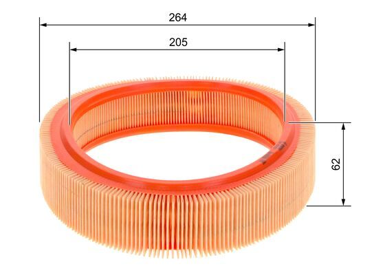 BOSCH 1457429923 Air Filter 264mm Outer Ø Insert Fits Honda Renault Volvo
