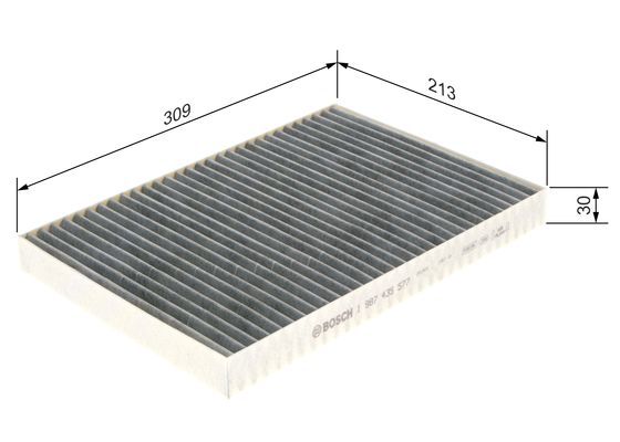 BOSCH 1987435577 Cabin Air Filter 309mm Activated Carbon Fits Chrysler 300C