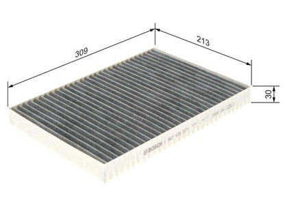 BOSCH 1987435577 Cabin Air Filter 309mm Activated Carbon Fits Chrysler 300C