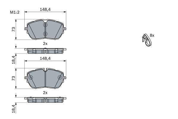 BOSCH 0986494946 Disc Brake Pad Set Front Fits Citroën DS Opel Peugeot Vauxhall
