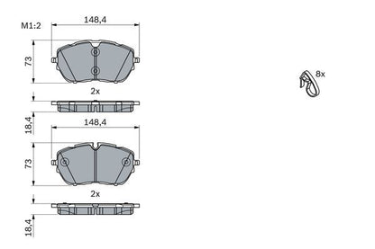 BOSCH 0986494946 Disc Brake Pad Set Front Fits Citroën DS Opel Peugeot Vauxhall