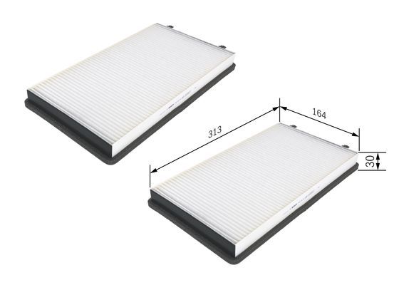 BOSCH 1987432103 Cabin Air Filter 314mm Length Fits Alpina B7 BMW 7 Series
