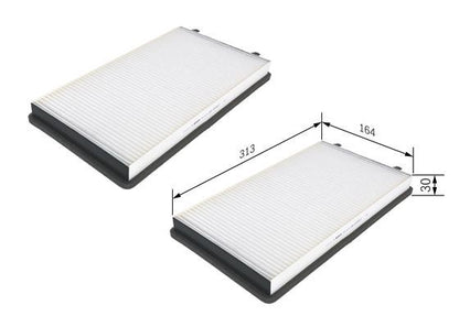 BOSCH 1987432103 Cabin Air Filter 314mm Length Fits Alpina B7 BMW 7 Series
