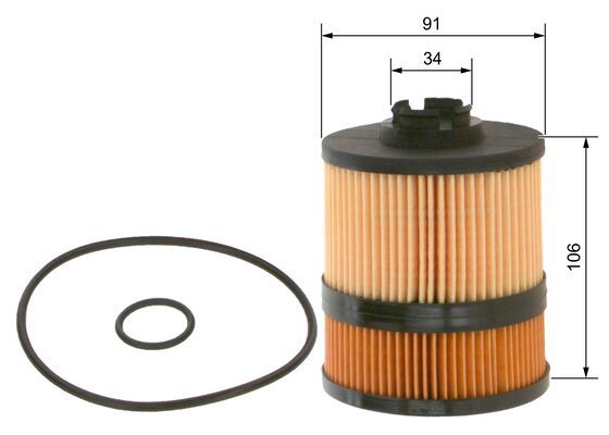 BOSCH 1457429302 Oil Filter 91mm Outer Ø Insert Fits Opel Renault Saab Vauxhall