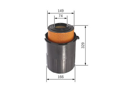 BOSCH 1457433005 Air Filter 185.7mm Outer Ø Insert Fits Mercedes-Benz T1 T1/TN