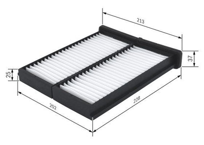 BOSCH 1987432086 Cabin Air Filter 228mm Length Particulate Fits Mitsubishi