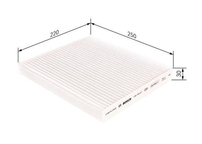 BOSCH 1987435027 Cabin Air Filter 220mm Length Particulate Fits Hyundai Kia