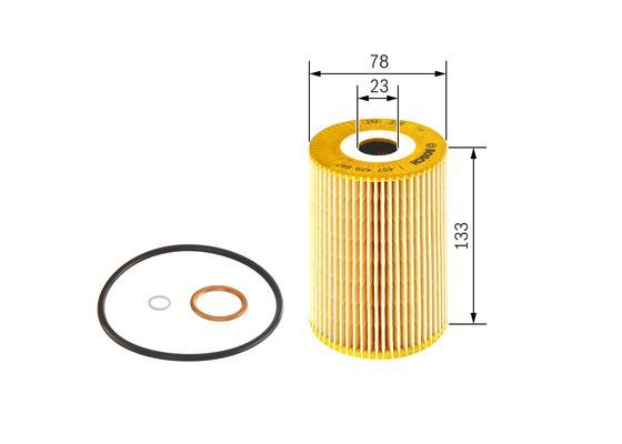 BOSCH 1457429647 Oil Filter 78mm Outer Ø Insert Fits Mercedes-Benz T2/L T2/LN1