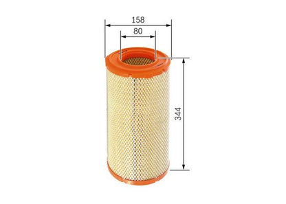 BOSCH 1457433270 Air Filter 153.5mm Outer Ø Insert 344mm Height Fits Iveco Daily
