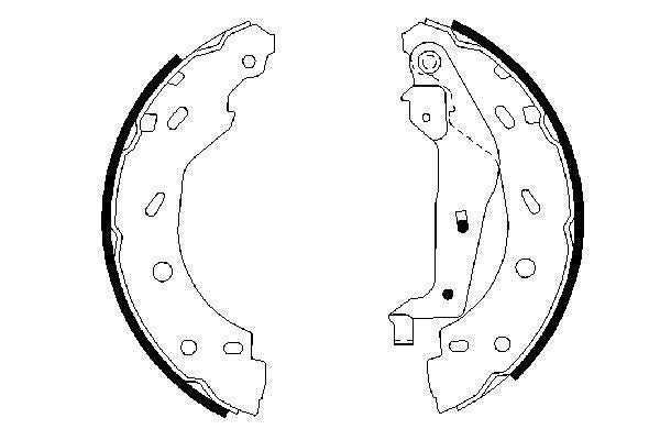 BOSCH 0986487600 Brake Shoe Set Rear 32mm Width Braking System Fits Smart