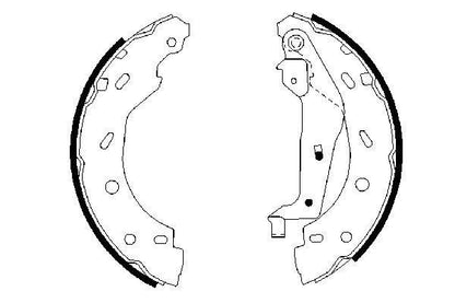 BOSCH 0986487600 Brake Shoe Set Rear 32mm Width Braking System Fits Smart