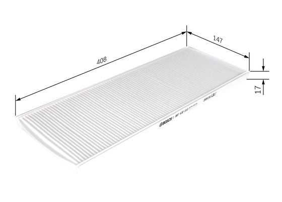 BOSCH 1987432010 Cabin Air Filter 408mm Length Particulate Fits Opel Vauxhall