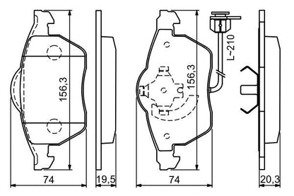 BOSCH 0986494050 Brake Pad Set For Disc Brake Front Fits Audi Seat Skoda VW